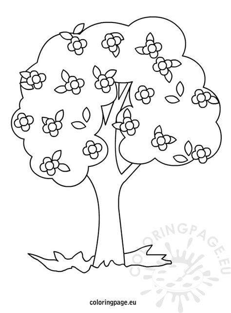 tree  flowers coloring coloring page
