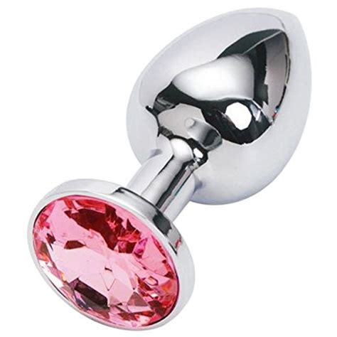 hmxpls jeweled beginners butt plug stainless steel pink