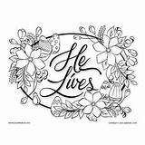 Coloring Easter He Lives sketch template