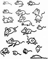 Mouse Cute Coloring Pages Clipart Color Printable Children sketch template