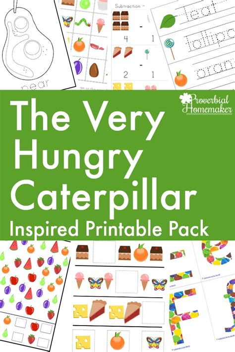 hungry caterpillar printable pack proverbial homemaker