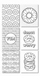 Donut Worry Coloring Pages Adult Instant Basket Add sketch template