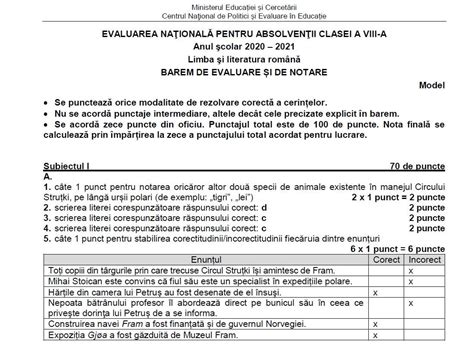 Evaluarea Nationala 2021 Romana Evaluare Nationala 2021 Modele De