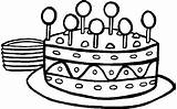 Cake Coloring Birthday Pages Printable Happy Easy Preschool Print Drawing Party Clipartmag sketch template
