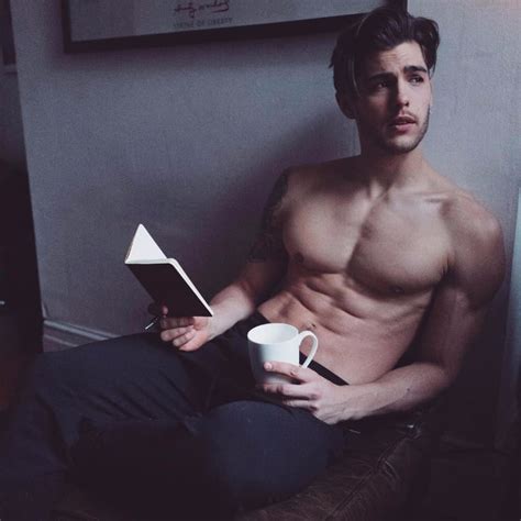 sexy shirtless guy with coffee popsugar love and sex