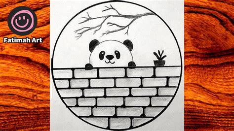 circle drawing panda drawingseasy circle drawing easy circle scenery