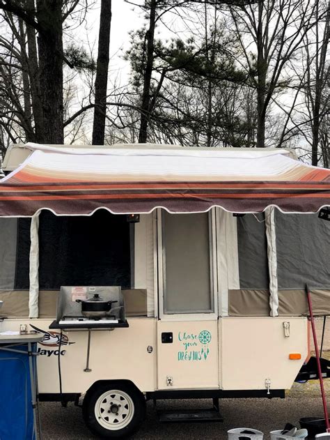 diy camper awning ideas  save  lot  money   pop  tent trailer camper awnings