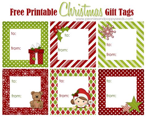 printable christmas gift tags  students