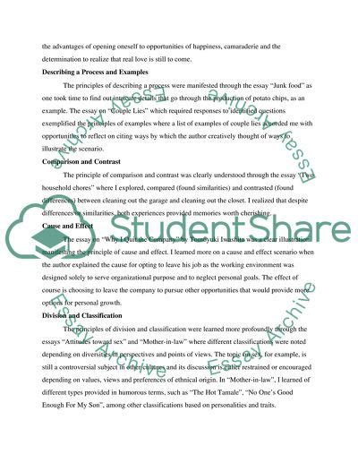 reflection paper  principles learned   essay