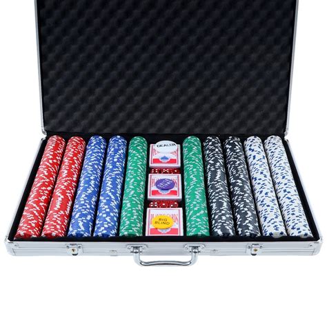 poker chip set pc chips texas holdem casino gambling dice cards