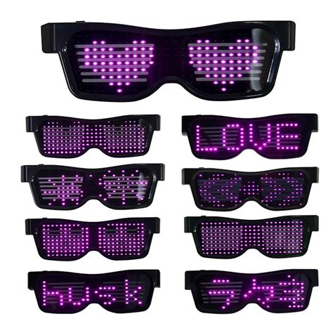 led light up glasses usb rechargeable bt app control wireless with