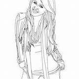 Cyrus Miley Coloring Pages Live Hellokids sketch template