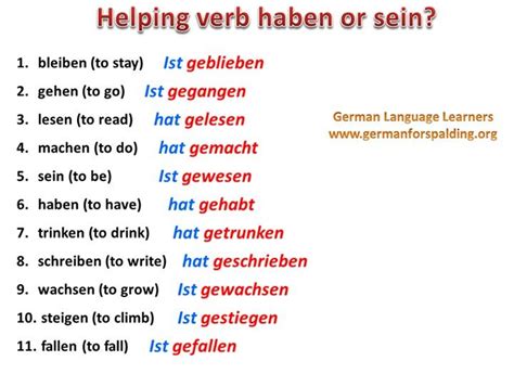 haben oder sein learn german german language german language learning