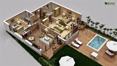 bedroom modern residential  floor plan house design  architectural exterior visualization