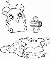 Coloring Cute Hamtaro Hamster Pages Hamsters Cartoon Sleeping Kids Colouring Printable Cat Girls Books Snake Popular Adult Visit sketch template