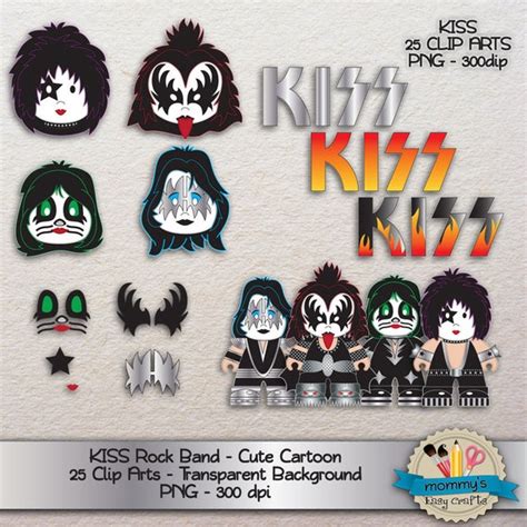 clip art kiss rock and roll band cute cartoon paul