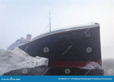 titanic ship hitting iceberg editorial photography image  ship liner