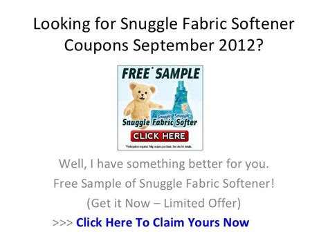 snuggle fabric softener coupons september