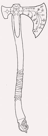 Axe Leviathan Kratos Norse Espadas Hacha Machado Sword Draw Lineart Branca Facas Weapons Tatuagens Brancas sketch template