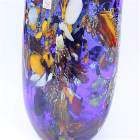 Vase Midnight Sun Multicolor Blue Murano Glass Vase