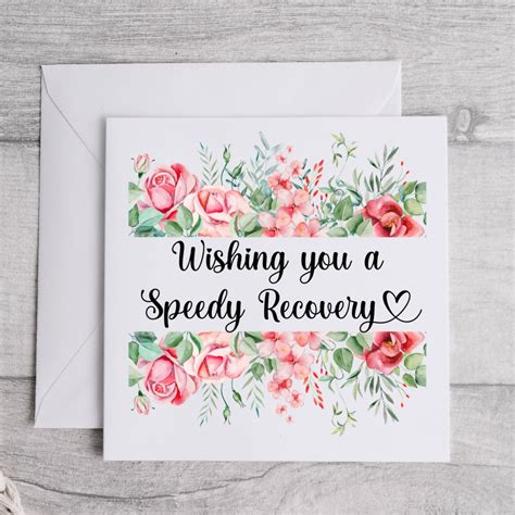 Wishing You A Speedy Recovery Card Get Well Soon Card Feel Etsy