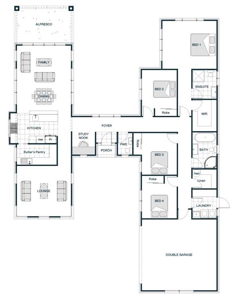 floor plan friday  shaped smart home   separate  distinct wings floor plan design