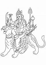 Durga Coloring Puja Colouring Pages Maa Mata Drawing Kids Sketch Sherawali Print Getdrawings Find Search Template sketch template