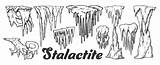 Stalactite Stalagmite Monochrome Formations Clip Vecteurs sketch template