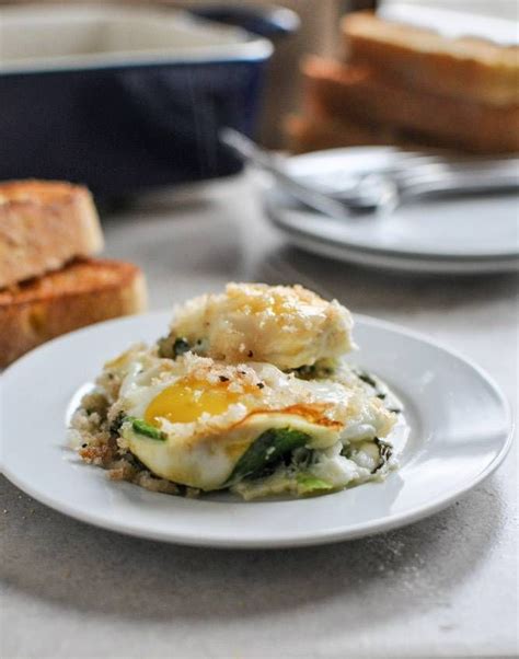 baked egg recipes  family brunch easter breakfast spinach