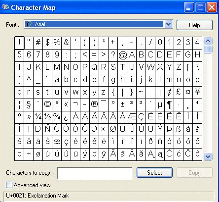 create characters  arent   keyboard