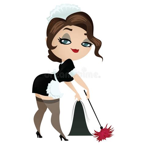 Cleaning Lady With Duster Stock Vector Image 43047601