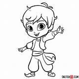 Shimmer Shine Zac Coloring Pages Draw Parisa Name Step sketch template