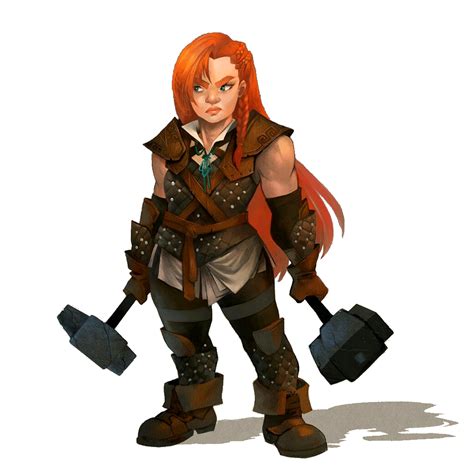 female dwarf dual wield hammer fighter pathfinder pfrpg dnd dd  fantasy female dwarf