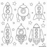 Maternelle Fusee Espacial Nave Spaceship Facil Espaciales Fusées Cohetes Anniversaire sketch template