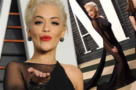Rita Ora Goes Knickerless In Risqué Black Sheer Dress At