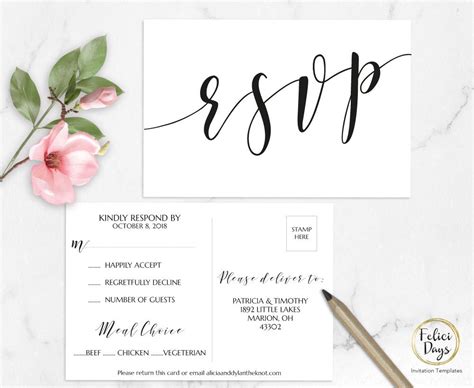 rsvp card  examples format  examples
