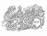 Coloring Pages Adult Swear Words Book Shit Word Eat Colouring Printable Books Profanity Color Doodle Sheets Mom Tamie Sketchite Uploaded sketch template