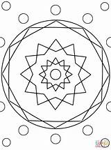 Coloring Mandala Circles Pages Hexagon Mandalas Printable Dot sketch template