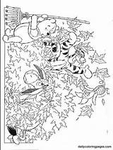 Coloring Pages Pooh Winnie Fall Disney Halloween Sheets Kids Autumn Colouring Fun Adult Mandalas Color Printable Choose Board sketch template