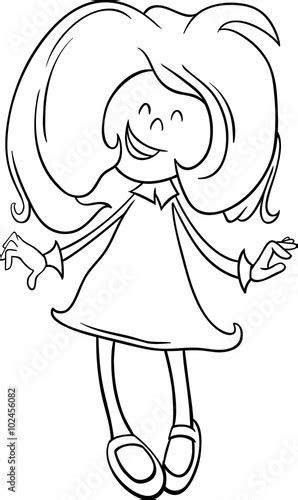happy girl coloring book stock image  royalty  vector files