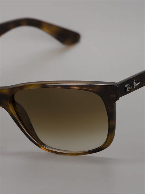 lyst ray ban tortoise shell sunglasses in brown for men