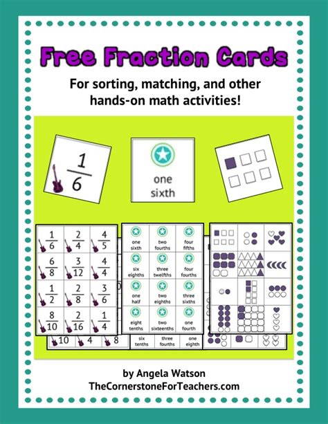 classroom freebies  printable fraction cards