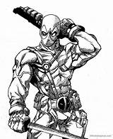 Deadpool Coloring Pages Printable Marvel Colouring sketch template
