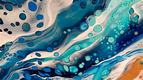 acrylic pour painting ocean theme  cells   simple swipe