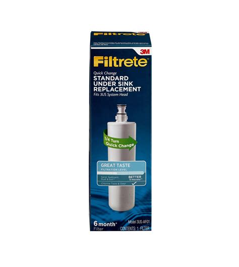 filtrete standard  sink quick change water filtration replacement filter  af