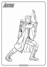 Hawkeye Marvel Ultron Thor Coloringoo Drawing Clint Barton sketch template