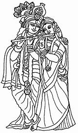 Krishna Radha Ji God Shri sketch template