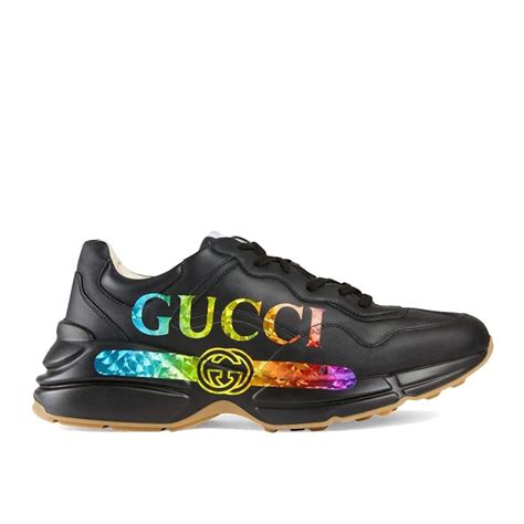 gucci rhyton gucci logo leather sneaker  sports shoe