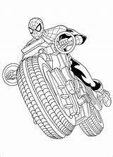 Spiderman Driving Motorcycle Coloring Pages Printable Categories sketch template