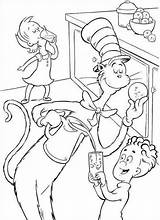 Coloring Hat Cat Pages Horton Printable Hears Who Library Clipart Sally Seuss Dr Popular sketch template